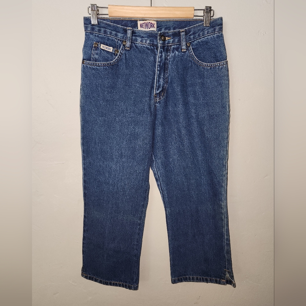 Vintage 1980s 1990s Cropped Capri Blue Jeans From Network